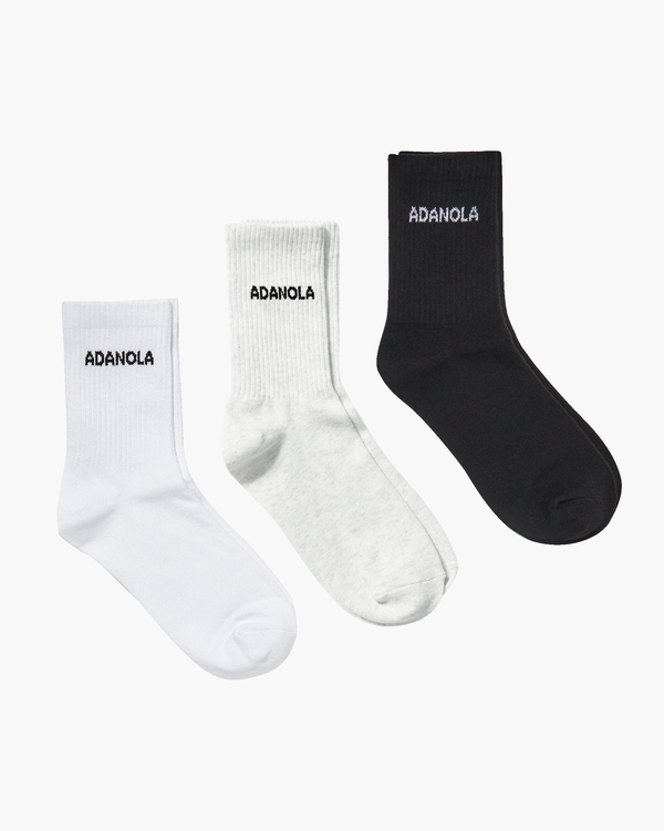 Adanola 3 Pack Socks Weiß Schwarz Hellgrau | SN-ADA56699