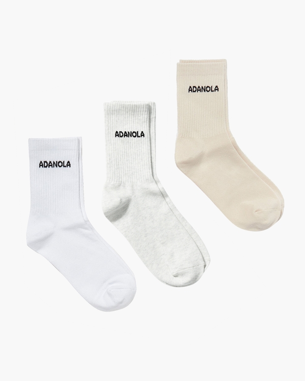 Adanola 3 Pack Socks Weiß Weiß Hellgrau | SN-ADA56698