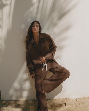 Adanola Baumwoll Pull On Pants Schokolade Braun | SN-ADA56653