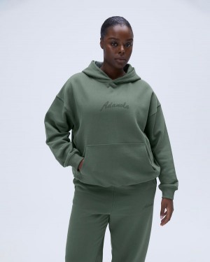 Adanola Freehand Oversized Hoodie Khaki Grün | SN-ADA56521
