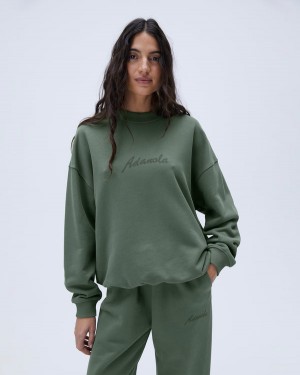 Adanola Freehand Oversized Sweatshirt Khaki Grün | SN-ADA56512