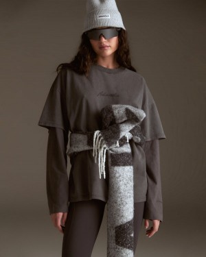 Adanola Freehand Washed Kurzes Sleeve Boxy T-shirt Grau | SN-ADA56507