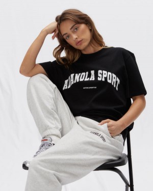 Adanola Nola Sport Kurzes Sleeve Oversized T-shirt Schwarz | SN-ADA56496