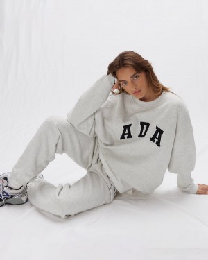 Adanola Oversized Sweatshirt Hellgrau | SN-ADA56509