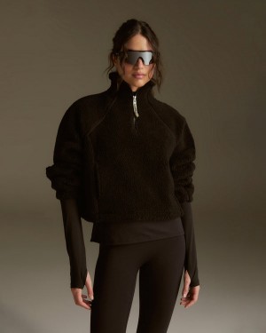 Adanola Quarter Zip Fleece Schwarz | SN-ADA56672