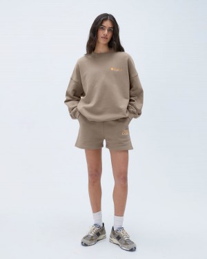 Adanola Resort Sports Sweat Shorts Tiefesbraun | SN-ADA56601