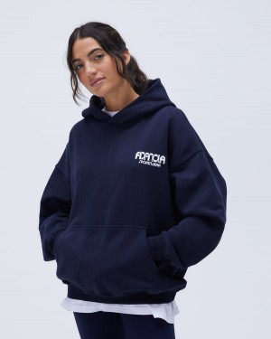 Adanola Sportswear Oversized Hoodie Navy Blau | SN-ADA56519