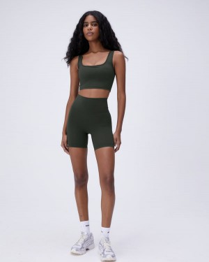 Adanola Ultimate Crop Shorts Dunkelolivgrün | SN-ADA56618