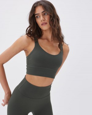 Adanola Ultimate Cross Back Bra Dunkelolivgrün | SN-ADA56565