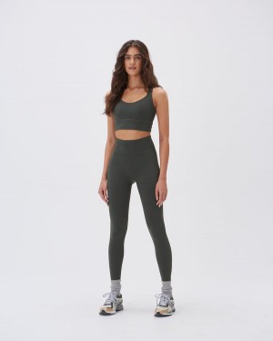 Adanola Ultimate Leggings Dunkelolivgrün | SN-ADA56442