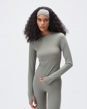 Adanola Ultimate Long Sleeve Longline Top Olivgrün Grün | SN-ADA56483