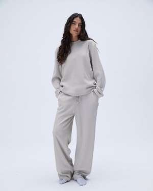 Adanola Waffle Gerade Leg Lounge Pants Grau | SN-ADA56664
