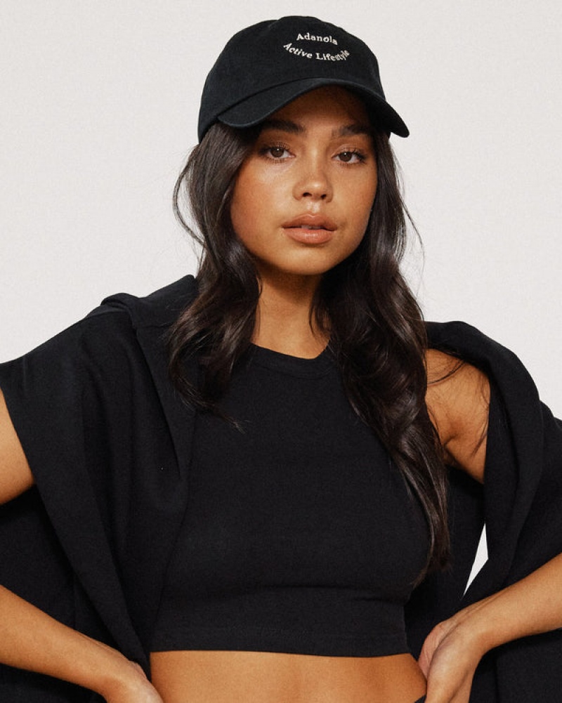 Adanola Active Lifestyle Cap Schwarz Beige | SN-ADA56701