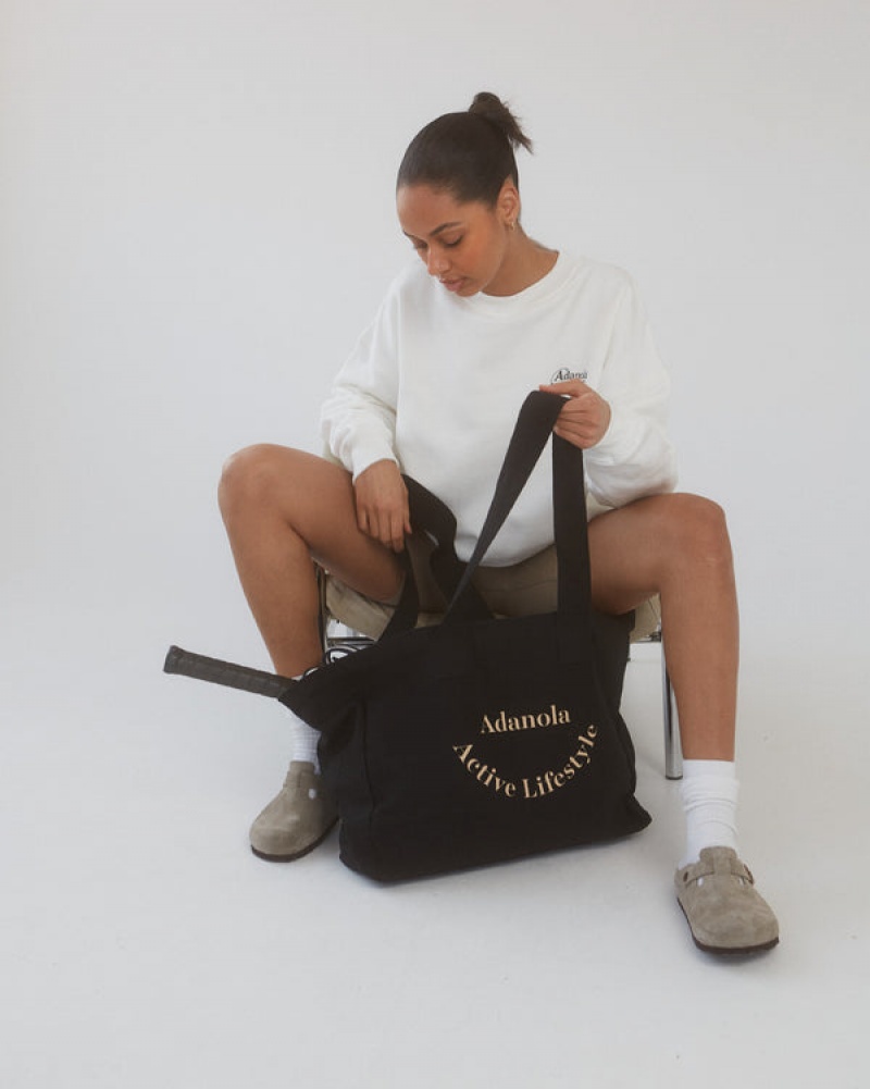 Adanola Active Lifestyle Tote Bag Schwarz Beige | SN-ADA56680