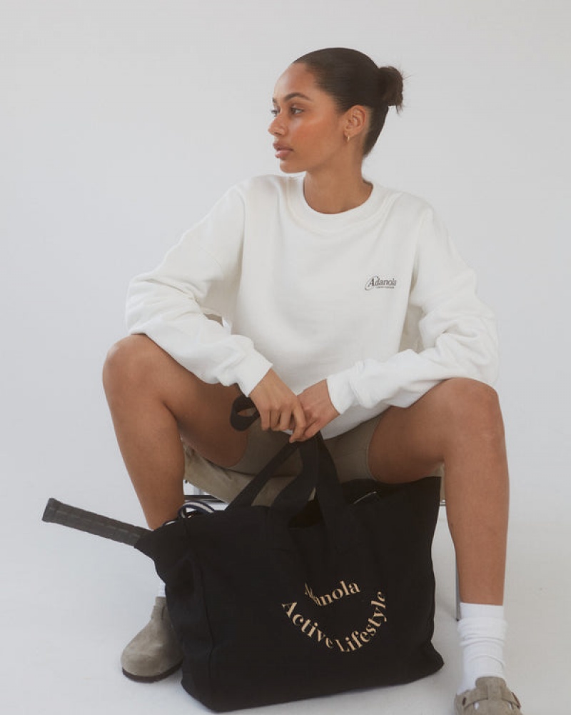 Adanola Active Lifestyle Tote Bag Schwarz Beige | SN-ADA56680