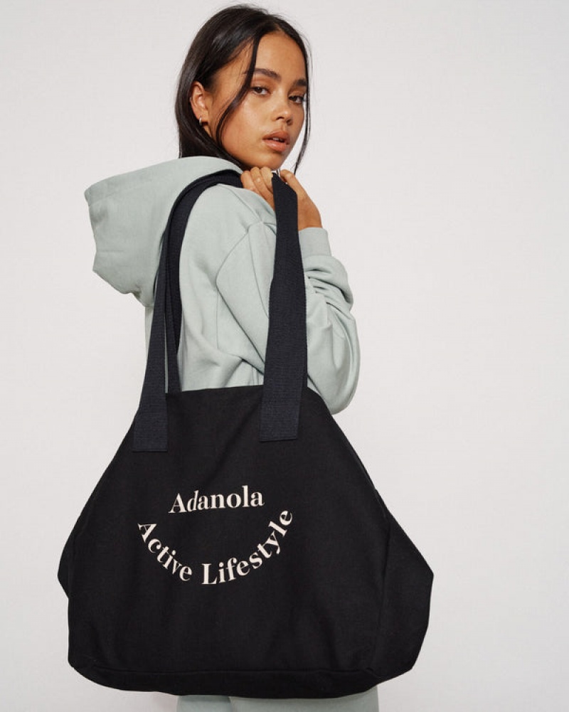 Adanola Active Lifestyle Tote Bag Schwarz Beige | SN-ADA56680