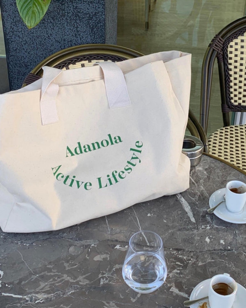 Adanola Active Lifestyle Tote Bag Weiß Grün | SN-ADA56674