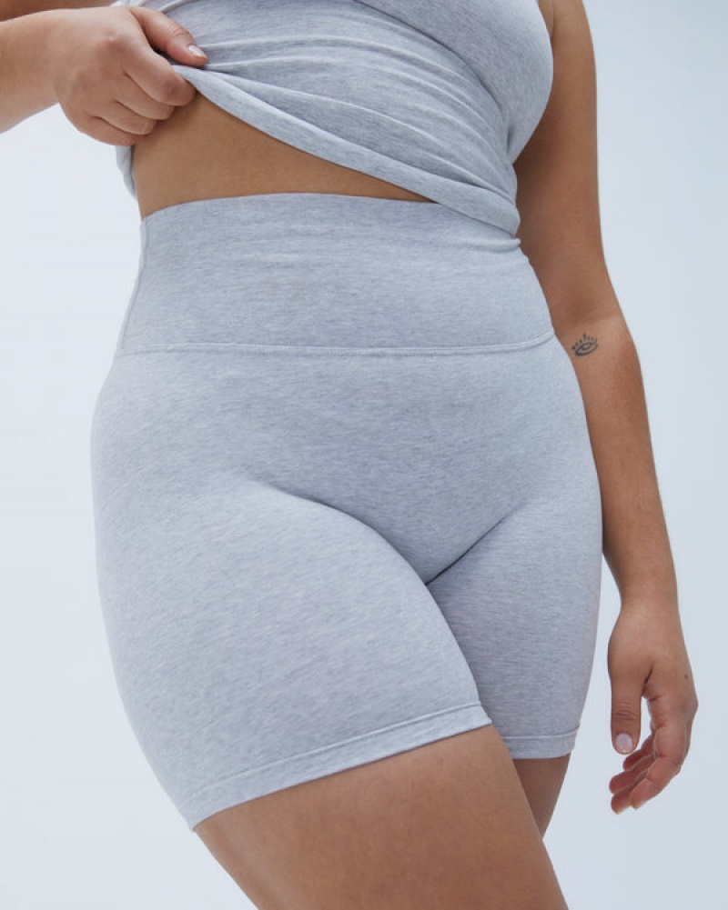 Adanola Baumwoll Crop Shorts Grau | SN-ADA56613