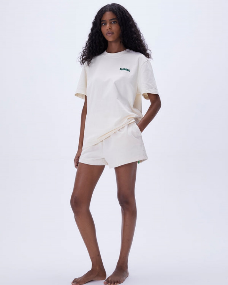 Adanola Baumwoll Jersey Shorts Weiß | SN-ADA56624