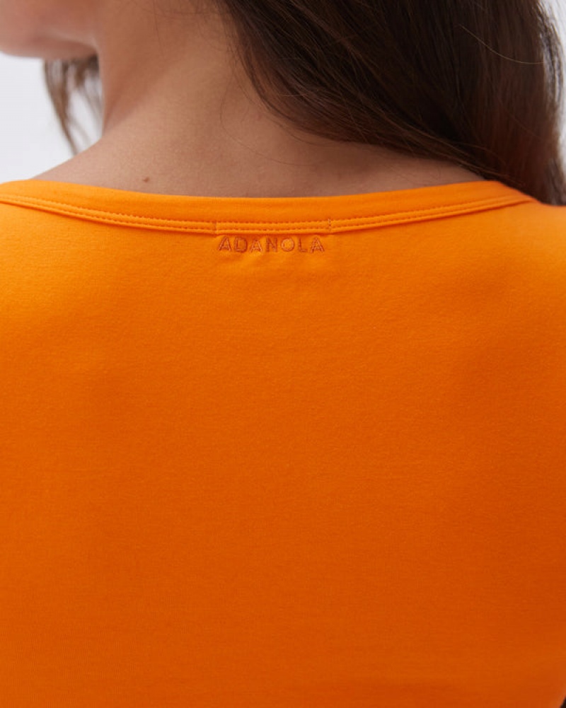 Adanola Baumwoll Scoop Crop Top Orange | SN-ADA56467
