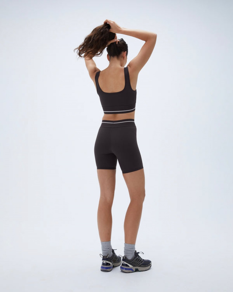 Adanola Branded Ultimate Crop Shorts Kaffee Weiß | SN-ADA56621