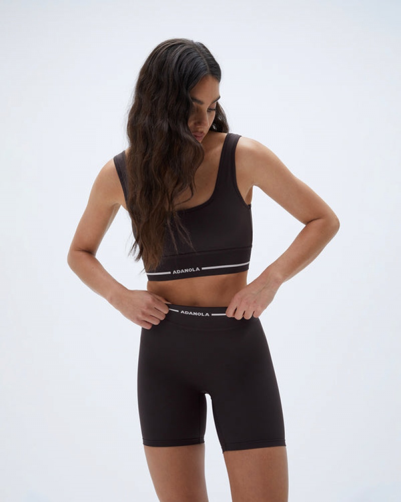 Adanola Branded Ultimate Crop Shorts Kaffee Weiß | SN-ADA56621