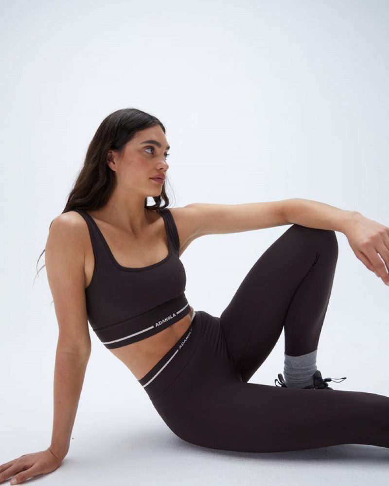 Adanola Branded Ultimate Leggings Kaffee Weiß | SN-ADA56419