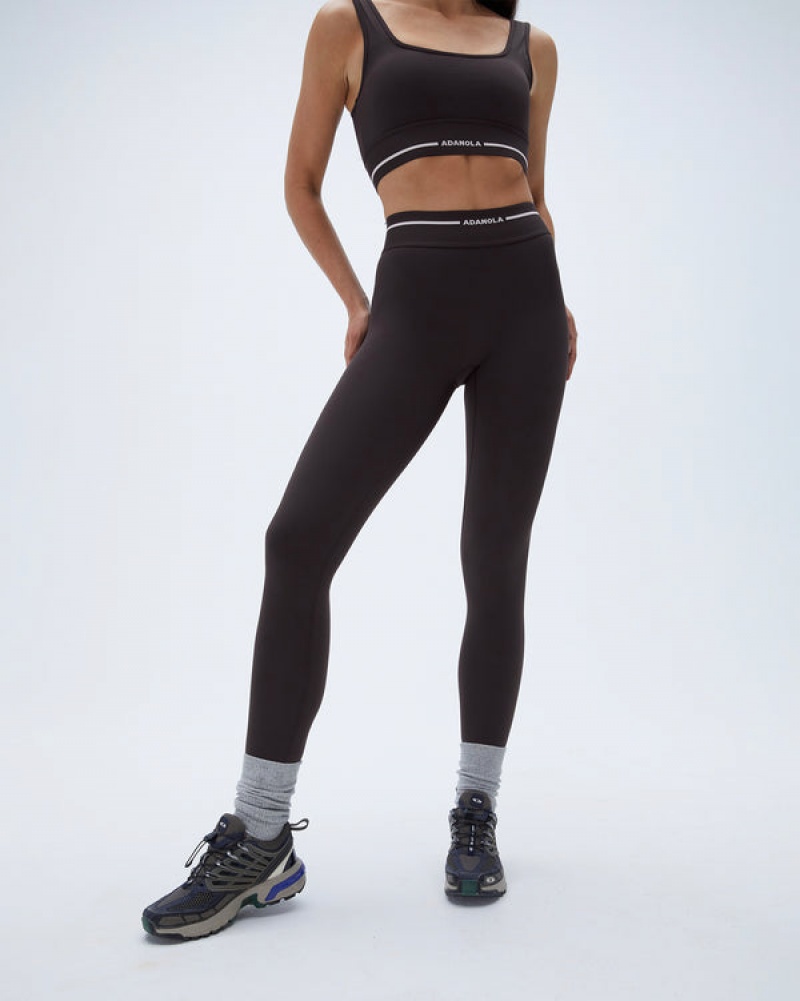 Adanola Branded Ultimate Leggings Kaffee Weiß | SN-ADA56419