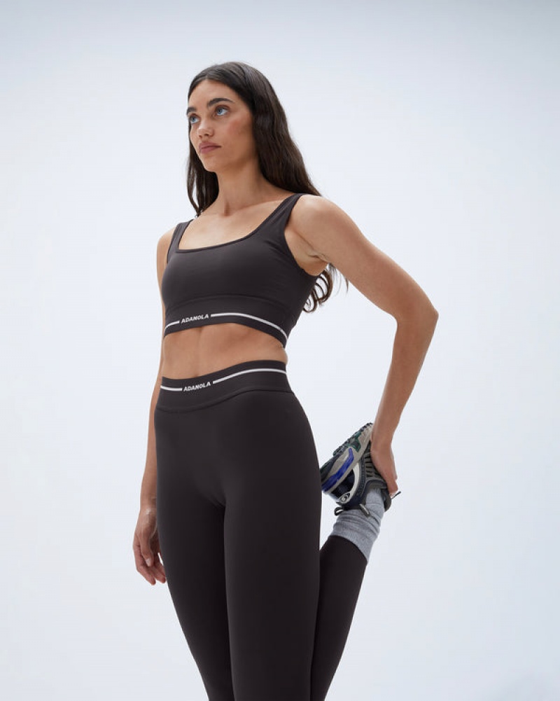 Adanola Branded Ultimate Leggings Kaffee Weiß | SN-ADA56419