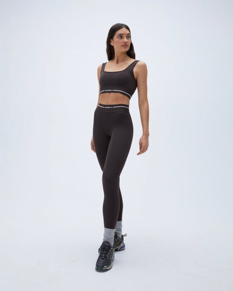 Adanola Branded Ultimate Leggings Kaffee Weiß | SN-ADA56419