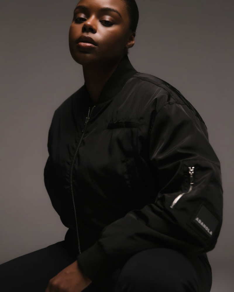 Adanola Crop Bomber Jacket Schwarz | SN-ADA56666