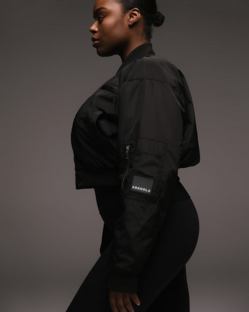 Adanola Crop Bomber Jacket Schwarz | SN-ADA56666