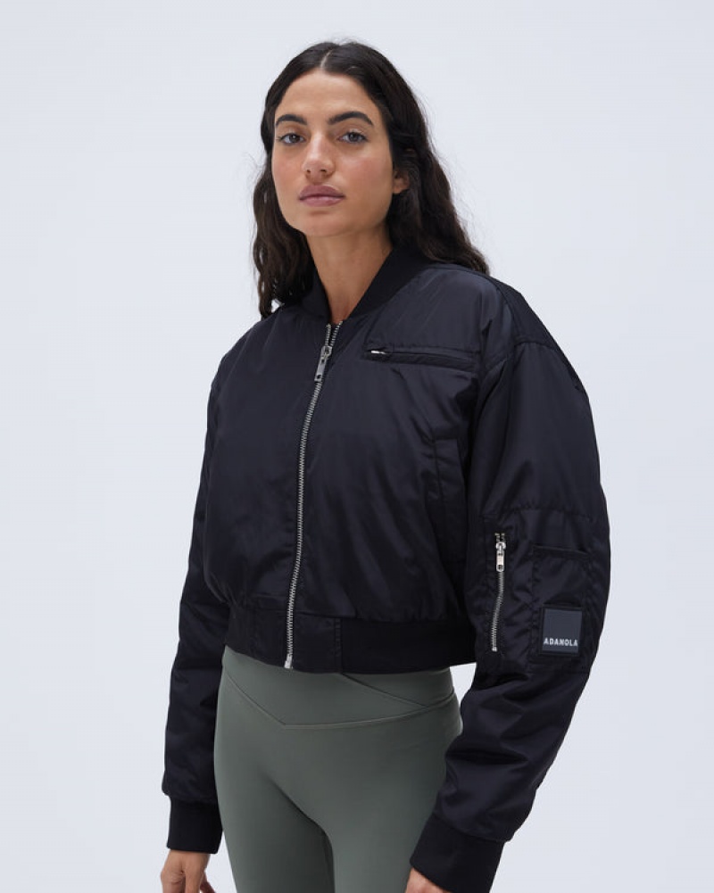 Adanola Crop Bomber Jacket Schwarz | SN-ADA56666