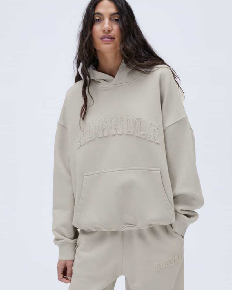 Adanola Distressed Varsity Oversized Hoodie Grau | SN-ADA56517