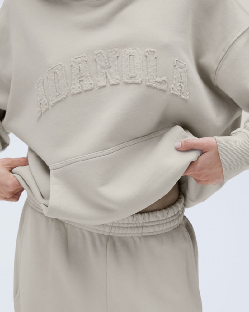 Adanola Distressed Varsity Oversized Hoodie Grau | SN-ADA56517