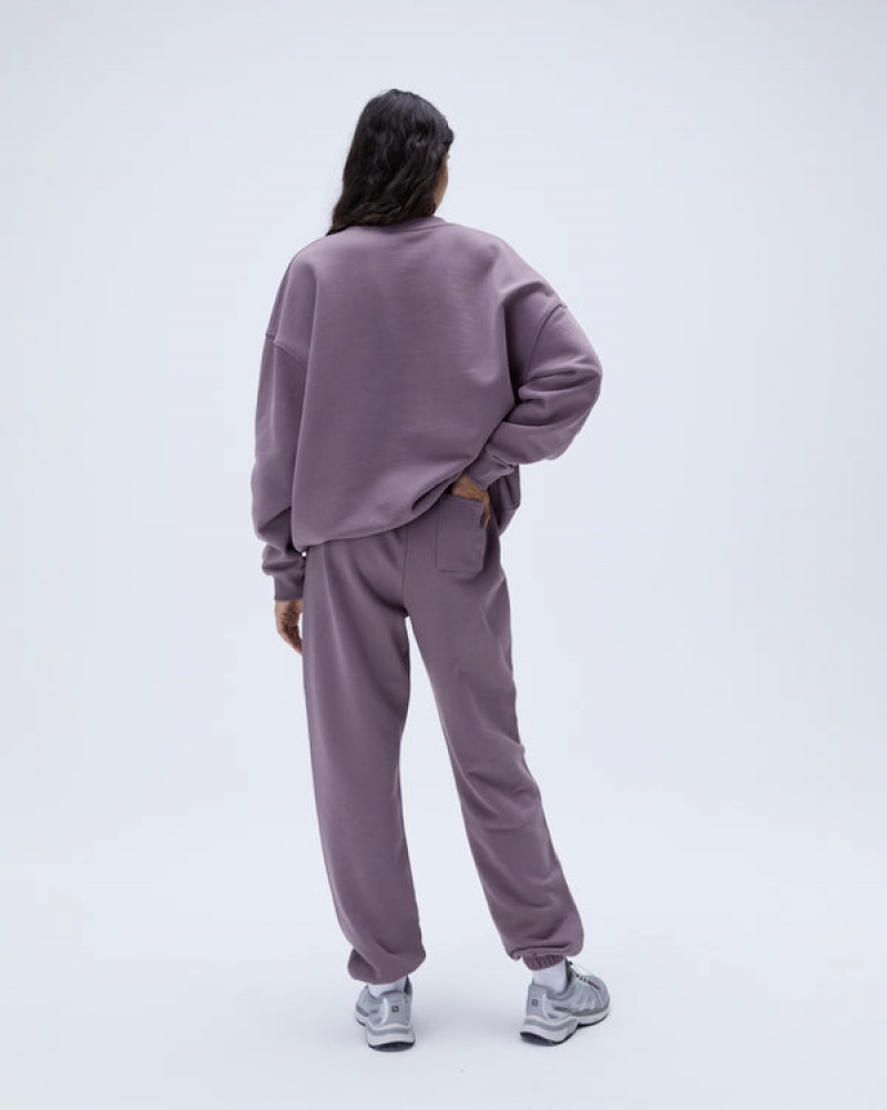 Adanola Distressed Varsity Sweatpants Lila | SN-ADA56530