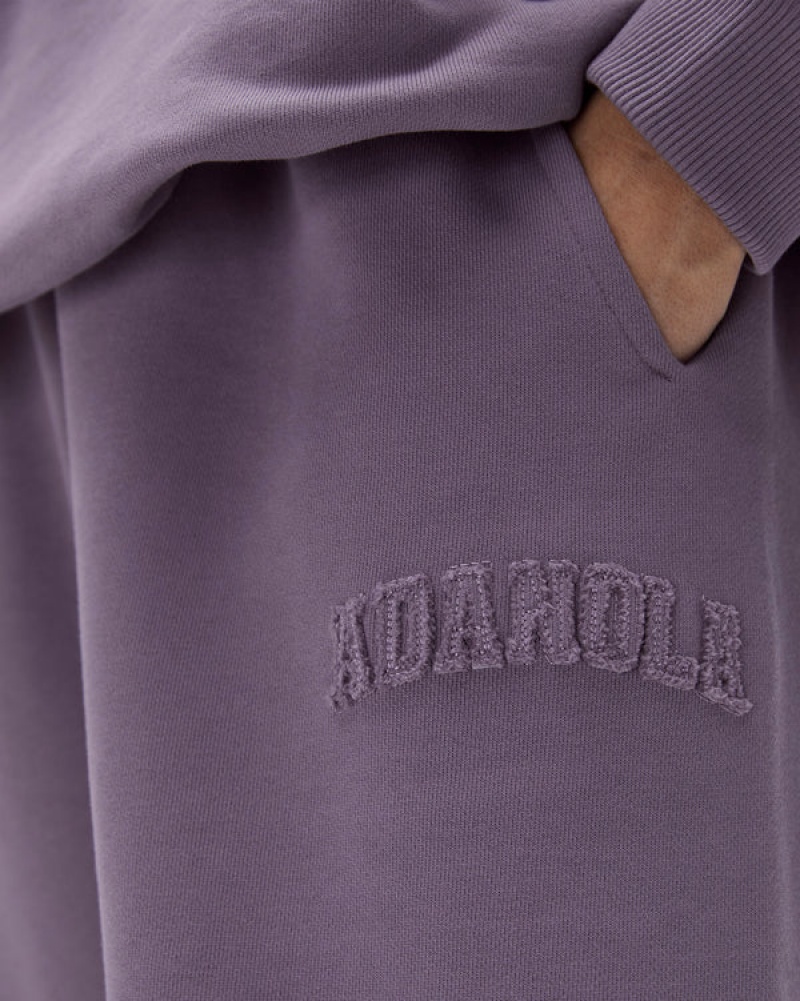 Adanola Distressed Varsity Sweatpants Lila | SN-ADA56530