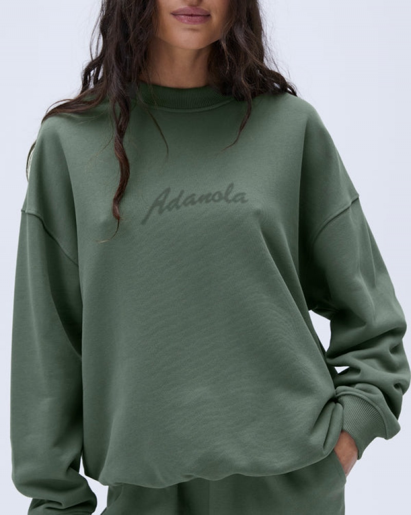 Adanola Freehand Oversized Sweatshirt Khaki Grün | SN-ADA56512