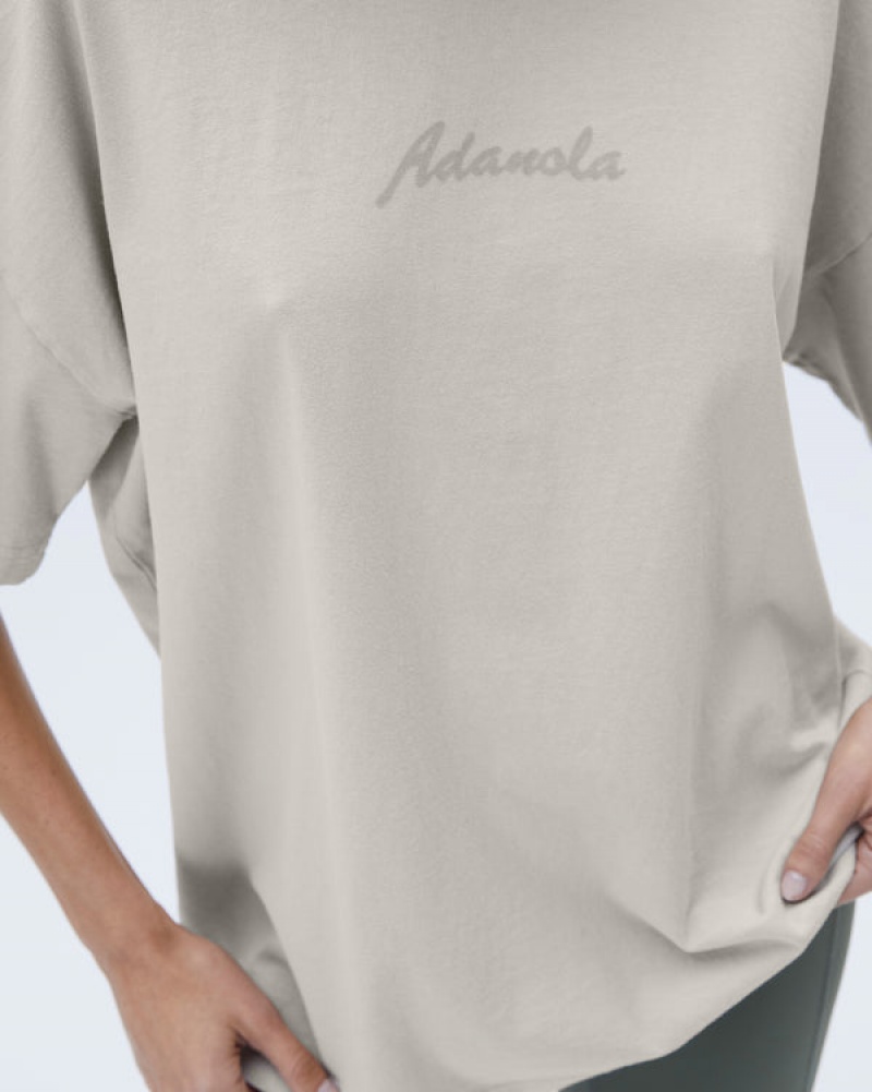 Adanola Freehand Washed Kurzes Sleeve Boxy T-shirt Grau | SN-ADA56506