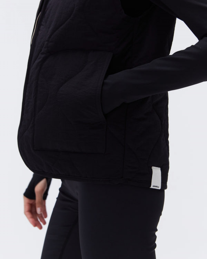 Adanola Gesteppt Nylon Gilet Schwarz | SN-ADA56667