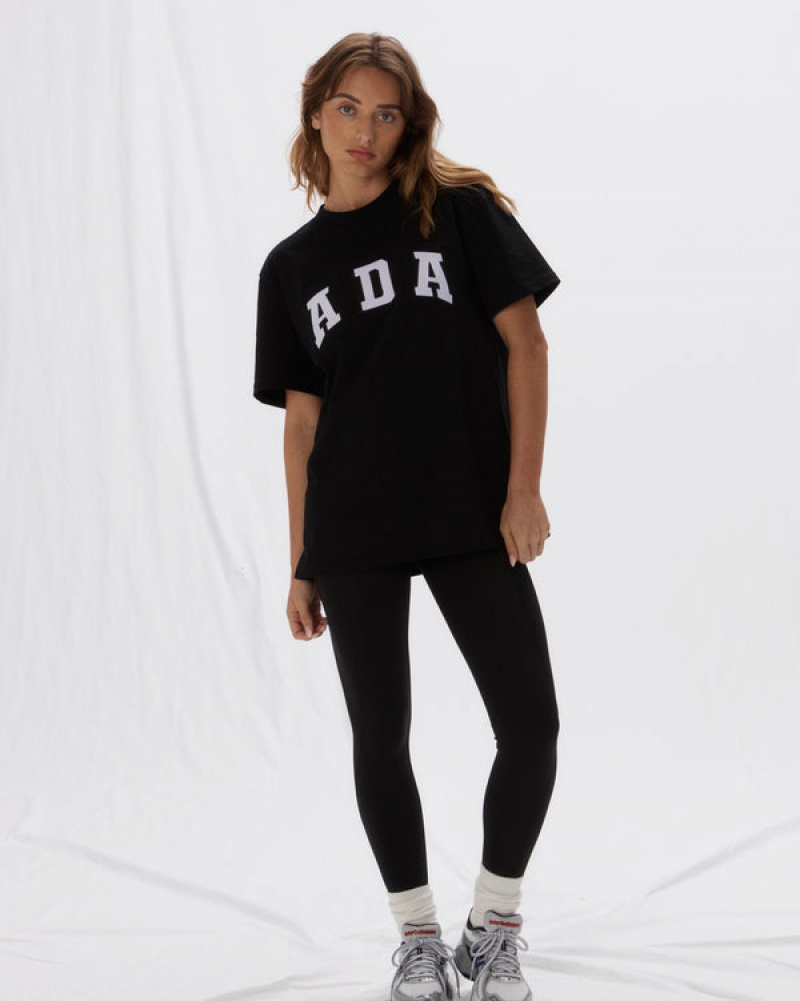 Adanola Kurzes Sleeve Oversized T-shirt Schwarz | SN-ADA56445