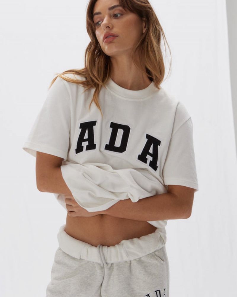 Adanola Kurzes Sleeve Oversized T-shirt Weiß | SN-ADA56497