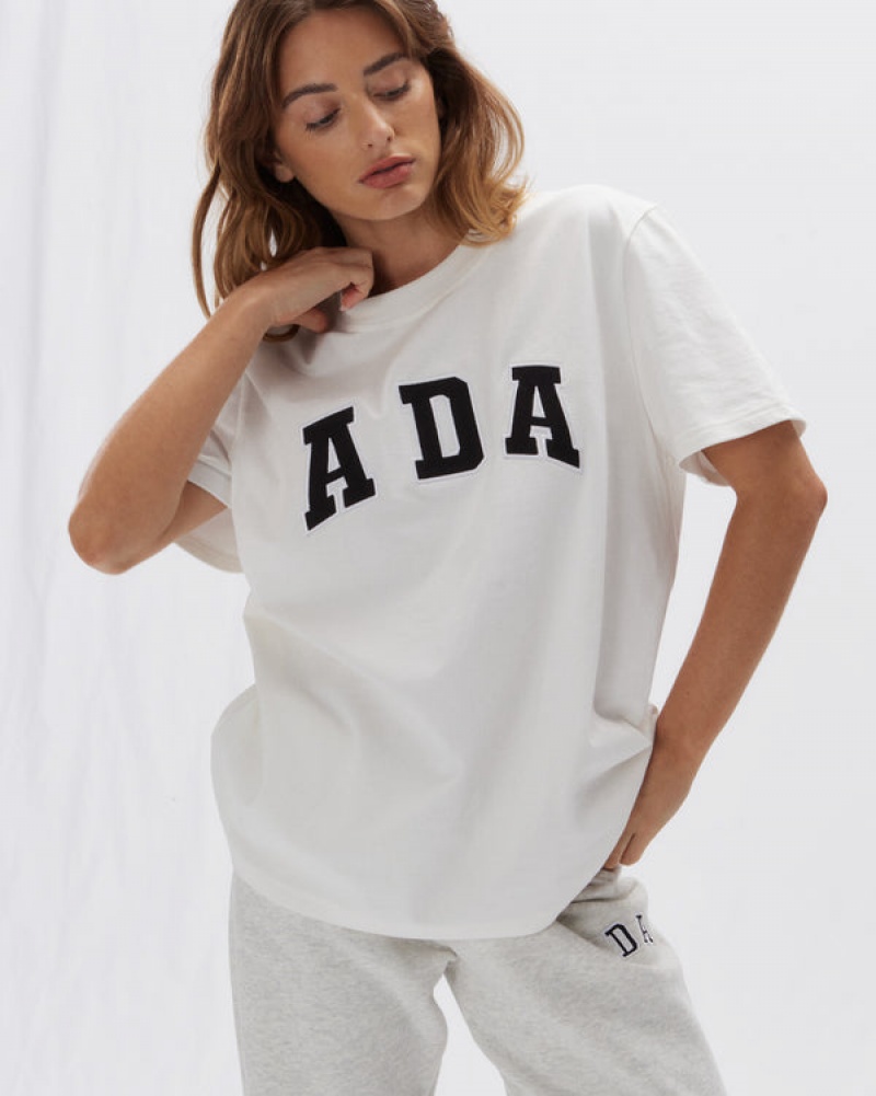 Adanola Kurzes Sleeve Oversized T-shirt Weiß | SN-ADA56497