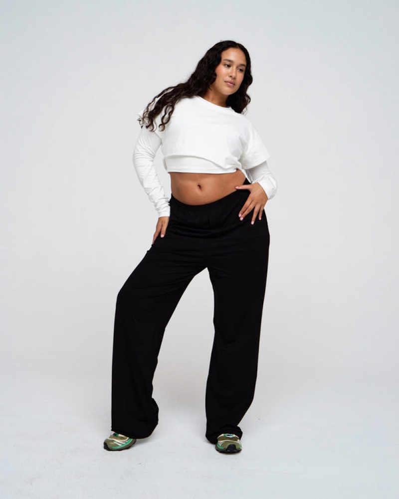 Adanola Modal Baumwoll Pants Schwarz | SN-ADA56652