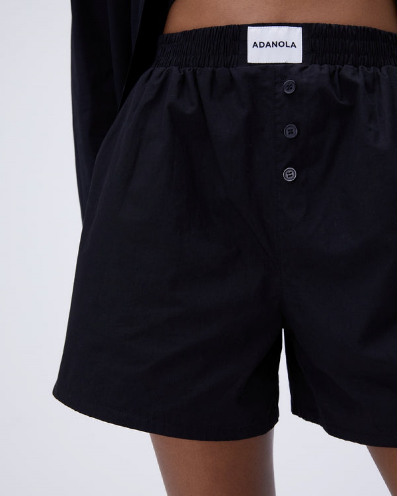 Adanola Poplin Boxer Shorts Schwarz | SN-ADA56599