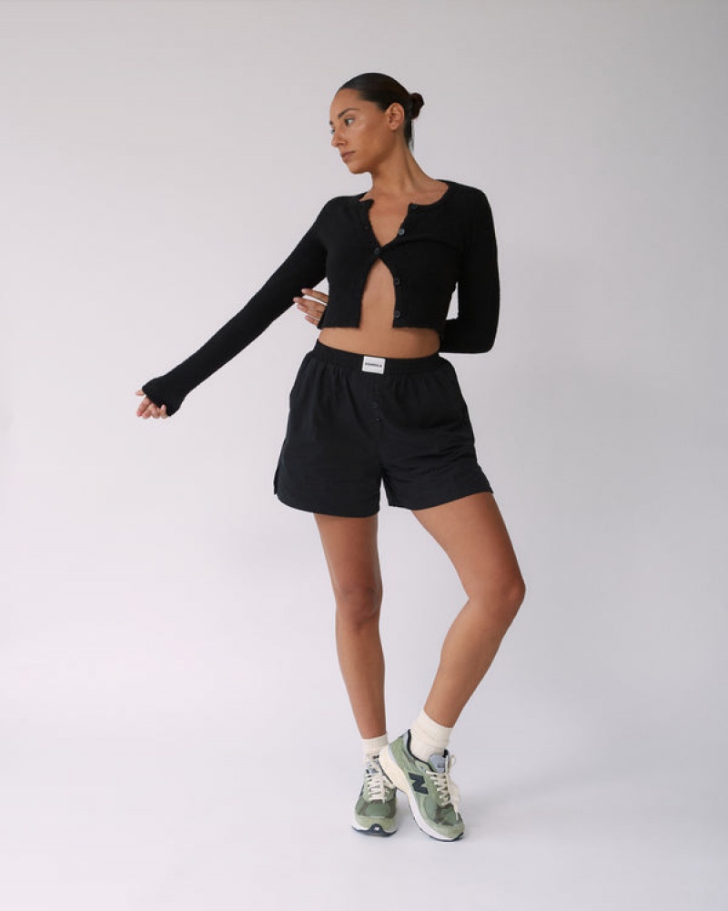 Adanola Poplin Boxer Shorts Schwarz | SN-ADA56599