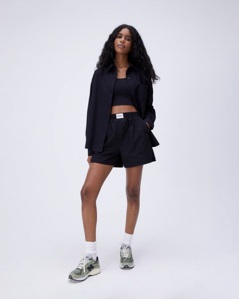 Adanola Poplin Boxer Shorts Schwarz | SN-ADA56599