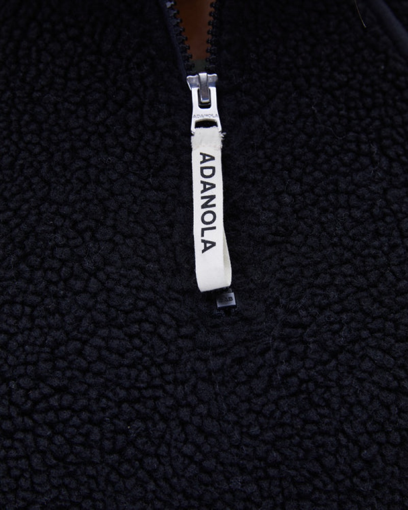 Adanola Quarter Zip Fleece Schwarz | SN-ADA56672