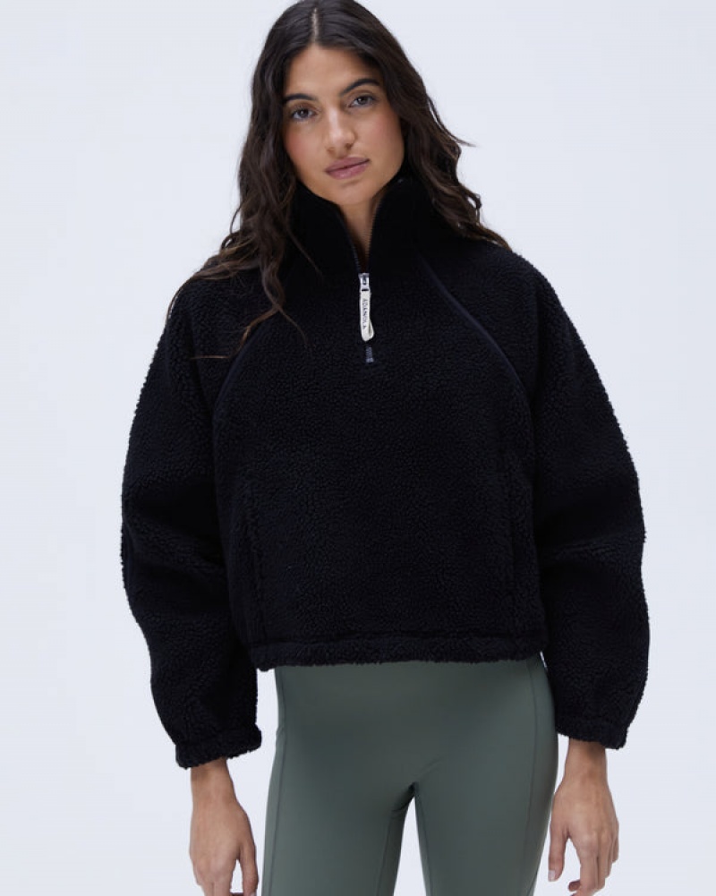 Adanola Quarter Zip Fleece Schwarz | SN-ADA56672