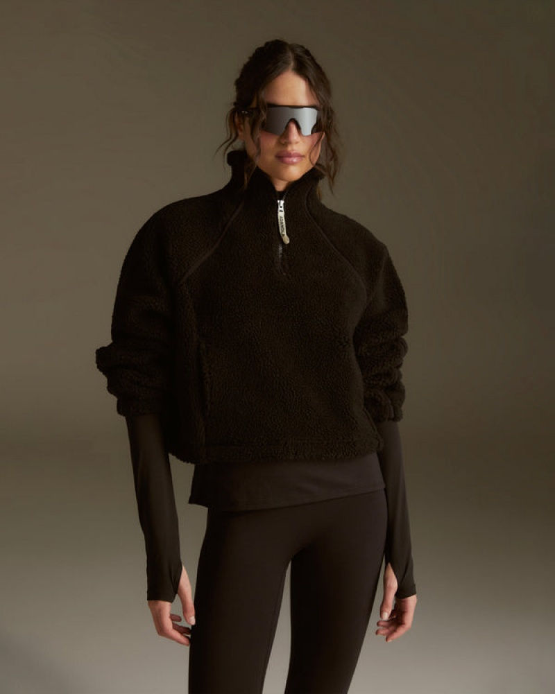 Adanola Quarter Zip Fleece Schwarz | SN-ADA56672